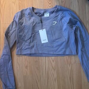 NWT Gymshark Women's Lavender Long Sleeve Crop Top